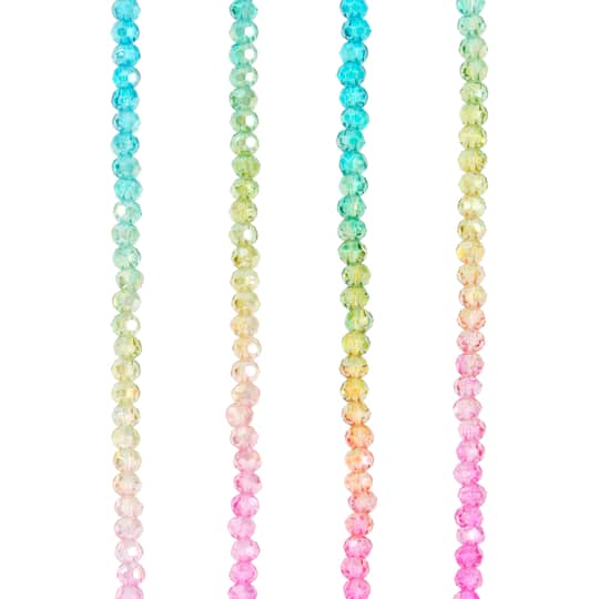 Rainbow Glass Faceted Round Beads, 3.5mm by Bead Landing&#x2122;